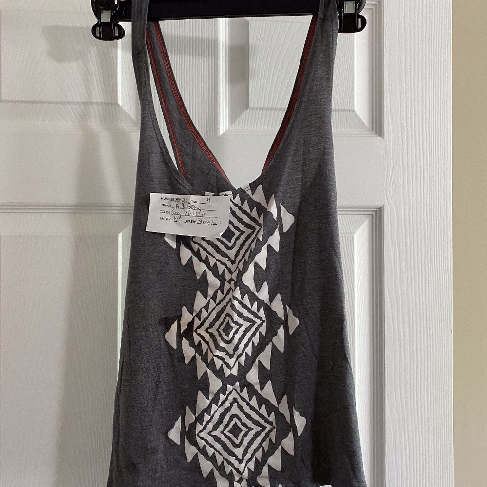BillaBong Grey / White Halter tank